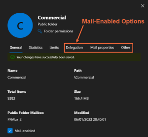 Mail-enabled public folder options
